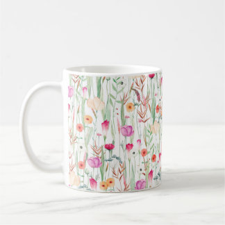 Mug Motif mignon sans soudure avec différentes fleurs 