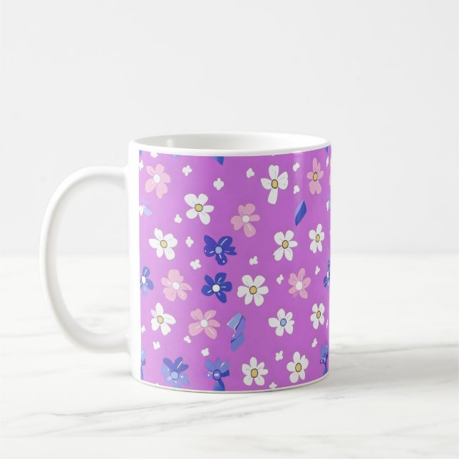 Mug Motif mignon violet Fleur (Gauche)
