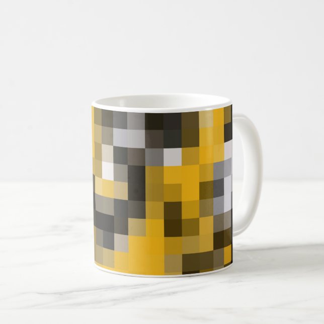 Mug Motif moderne en mosaïque jaune moderne (Devant droit)