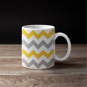 Mug Motif moderne Grey et Goldenrod Chevron