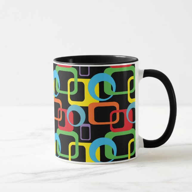 Mug Motif multicolore rétro géométrique (Droite)