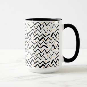 Mug Motif noir de courses et de points de brosse