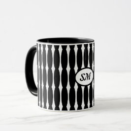 Mug Motif noir et blanc, vos initiales ou monogramme
