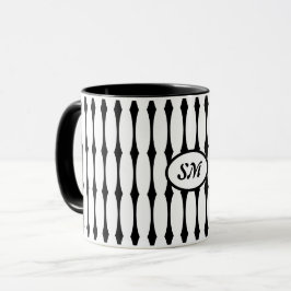 Mug Motif noir et blanc, vos initiales ou monogramme
