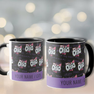 Mug motif noir violet rose de l'Ohio