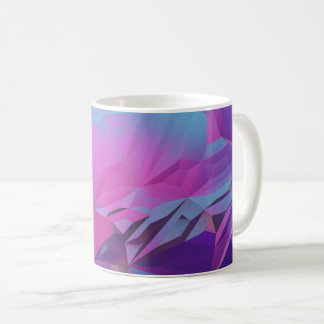 Mug motif numérique Abstrait en bleu, violet et rose