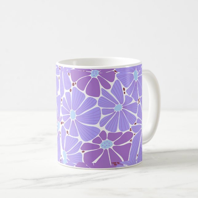 Mug Motif numérique gras marguerite - violet (Devant droit)