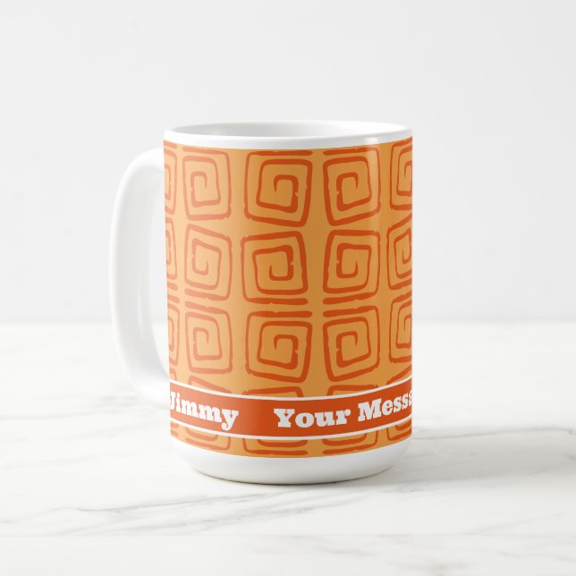 Mug Motif orange rétro du milieu du siècle (Devant gauche)