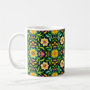 Mug Motif ornemental floral aux couleurs vives