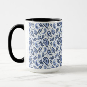 Mug Motif Paisley Bleu
