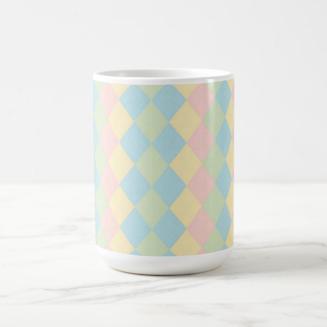 Mug Motif pastel de printemps argyle (Centre)