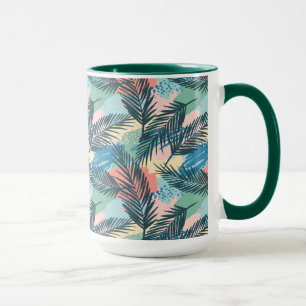 Mug Motif Pastel Tropical Leaf