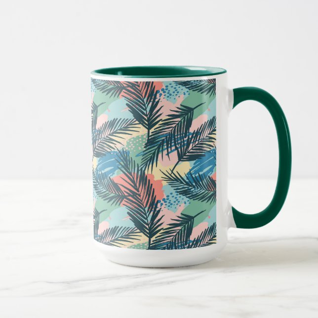 Mug Motif Pastel Tropical Leaf (Droite)