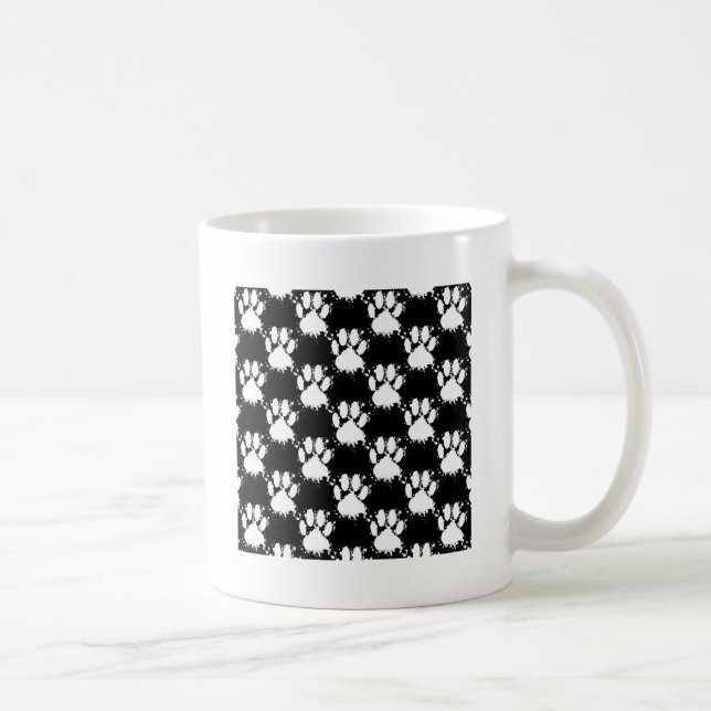 Mug Motif Paw Chien Blanc Avec Paint Splatter (Droite)