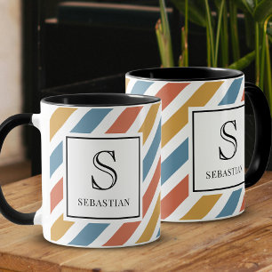 Mug Motif personnalisé à rayures rétro des années 70 a