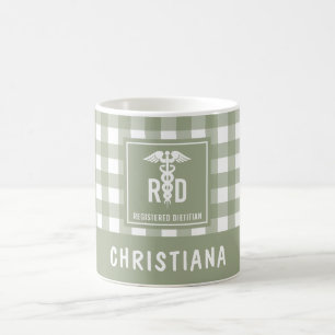 Mug Motif personnalisé de diététiste enregistré RD