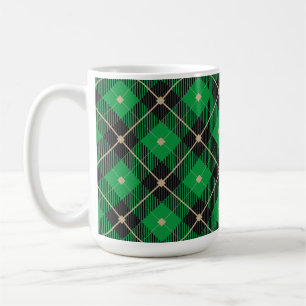Mug Motif plaid Black Green tendance