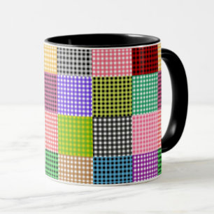 Mug Motif plaid multicouleur En vichy Patchwork