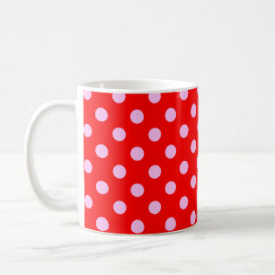 Mug Motif Pois rose sur Arrière - plan rouge