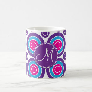 Mug Motif pourpre personnalisé de cercle de rose de