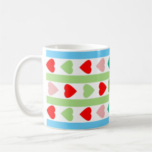 Mug Motif rayé avec des cœurs pour la Saint-Valentin
