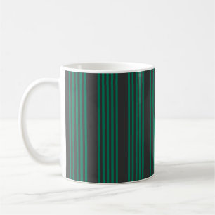 Mug Motif rayé de la forêt verte et du charbon de bois