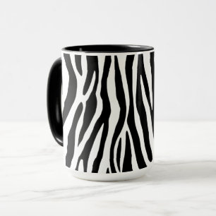Mug Motif rayé de zèbre   Ani noir et blanc classique
