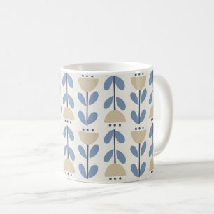 Mug Motif rayé floral folklorique scandinave