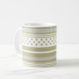 Mug Motif rayé olive avec étoiles