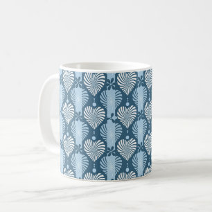 Mug Motif rayé vertical bleu avec cœur rétro et