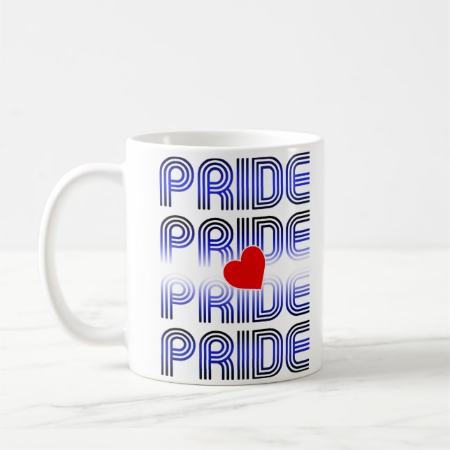 Mug Motif Rétro Cœur en Cuir (Gauche)