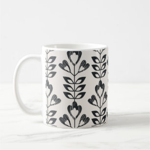 Mug motif rétro sans soudure avec fleurs abstraites et