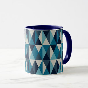 Mug Motif Rhombic bleu blanc noir