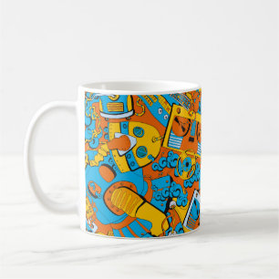 Mug Motif, robots et cassettes d'école sans couture