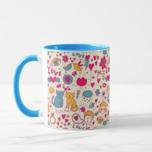 Mug Motif romantique coloré