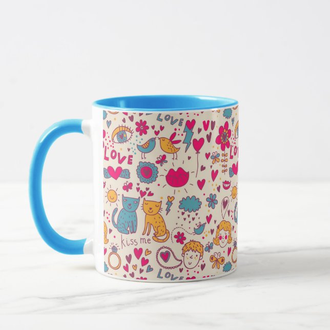 Mug Motif romantique coloré (Gauche)