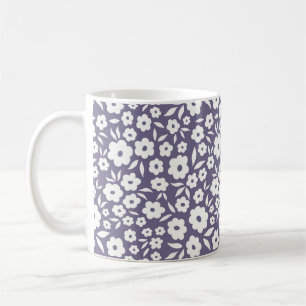 Mug Motif sans couture à fleurs tendance. Petit étage
