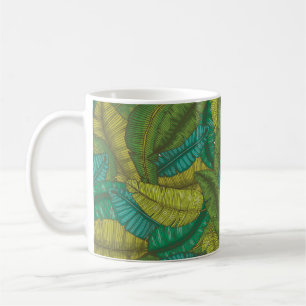Mug Motif sans couture à main avec feuilles à banane