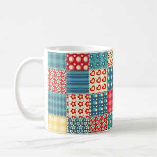 Mug Motif sans couture. Arrière-groupe patchwork vinta