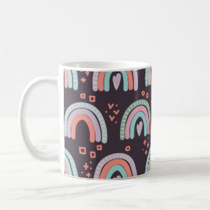 Mug motif sans couture avec arc-en-ciel et clip goutt