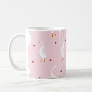 Mug Motif sans couture avec canard mignon avec coeur s
