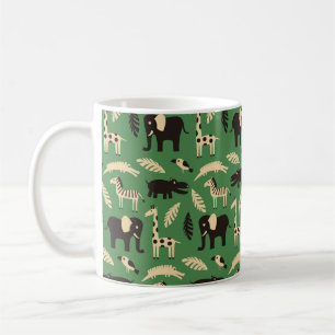 Mug Motif sans couture avec des animaux africains drôl
