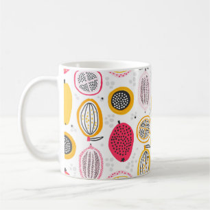 Mug Motif sans couture avec des fruits exotiques dessi