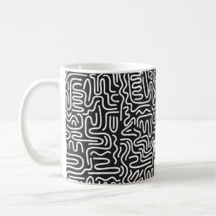 Mug Motif sans couture avec des lignes ondulées à do