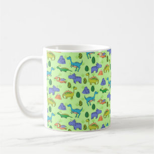 Mug Motif sans couture avec différents dinosaures mign