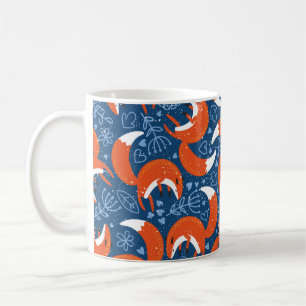 Mug Motif sans couture avec différents mignons renards