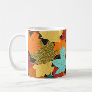 Mug Motif sans couture avec feuilles d'érable d'automn