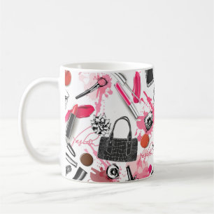 Mug Motif sans couture avec maquillage peint