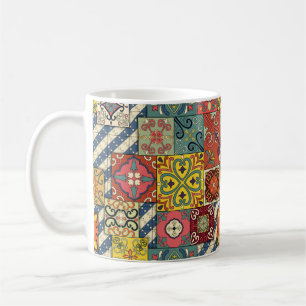 Mug Motif sans couture avec tuiles portugaises en tala