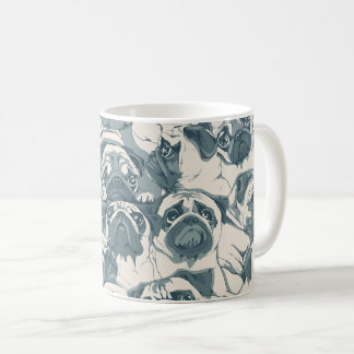 Mug Motif sans couture de chien carlin mignon